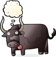 cartoon bull with thought bubble vector