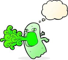 funny cartoon ghost with thought bubble vector