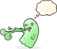 funny cartoon ghost with thought bubble vector