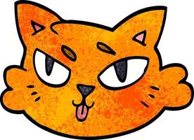 cartoon doodle of a cats face vector