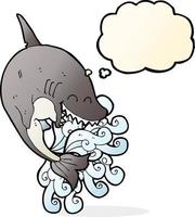 cartoon shark with thought bubble vector