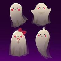 conjunto de lindos fantasmas para niños, para halloween vector