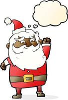 cartoon santa claus with thought bubble vector