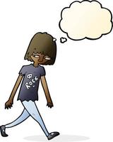 cartoon teenager with thought bubble vector
