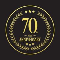 Luxury 70th anniversary Logo illustration vector.Free vector illustration Free Vector