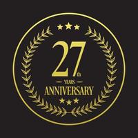 Luxury 27th anniversary Logo illustration vector.Free vector illustration Free Vector