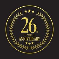 Luxury 26th anniversary Logo illustration vector.Free vector illustration Free Vector