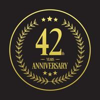 Luxury 42nd anniversary Logo illustration vector.Free vector illustration Free Vector