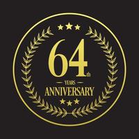 Luxury 64th anniversary Logo illustration vector.Free vector illustration Free Vector