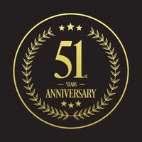 Luxury 51st anniversary Logo illustration vector.Free vector illustration Free Vector