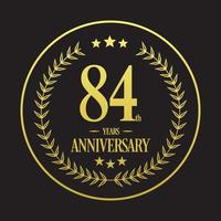 Luxury 84th Anniversary Logo illustration vector.Free vector illustration