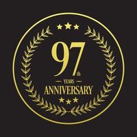 Luxury 97th Anniversary Logo illustration vector.Free vector illustration