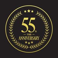 Luxury 55th anniversary Logo illustration vector.Free vector illustration Free Vector