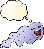 cartoon ghost with thought bubble vector