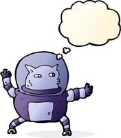 cartoon alien with thought bubble vector