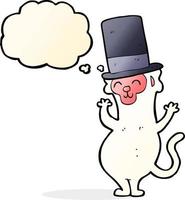 cartoon monkey in top hat with thought bubble vector