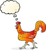 cartoon cockerel with thought bubble vector