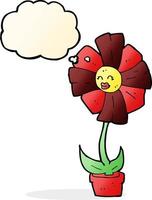 cartoon flower with thought bubble vector