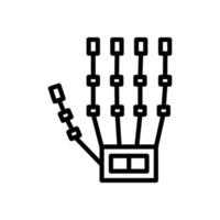 VR Haptic Gloves, Outline icon, Vector and Illustration.