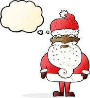 cartoon grumpy santa claus with thought bubble vector