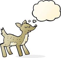 cute cartoon deer with thought bubble vector