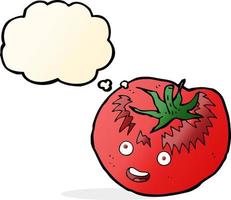 cartoon tomato with thought bubble vector