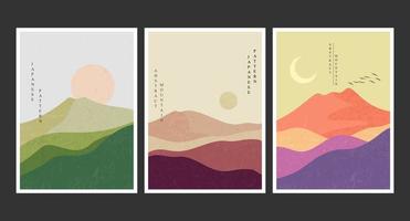 Abstract mountain painting, Abstract background, Premium Vector