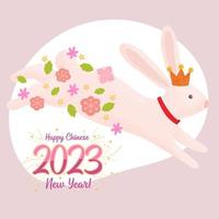 Chinese New Year 2023, the year of the rabbit. vector