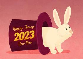 Chinese New Year 2023, the year of the rabbit. vector