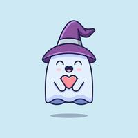 CUTE GHOST FULL OF LOVE vector