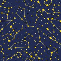 Pattern from constellations on a blue background vector
