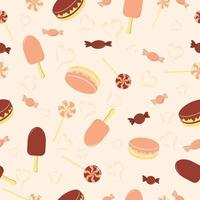 Background with pie candy and ice cream vector