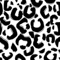 Leopard Skin Black And White Seamless Pattern vector