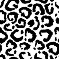 patrón transparente de piel de leopardo blanco y negro vector