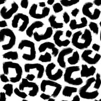 Leopard Skin Black And White Seamless Pattern vector