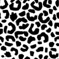 Leopard Skin Artwork Black and White Seamless Pattern vector