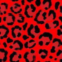 Leopard Skin Red Seamless Pattern. vector