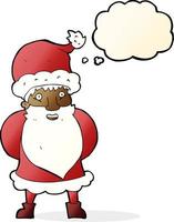 cartoon santa claus with thought bubble vector