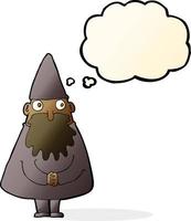 cartoon wizard with thought bubble vector