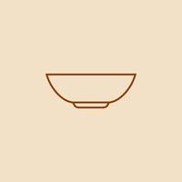 bowl outline icon side view vector