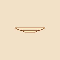 side view plate outline icon vector