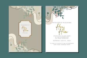 beautiful floral invitation card template vector