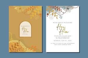 beautiful floral invitation card template vector