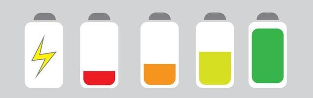 Battery icon set. battery charge level. battery Charging icon vector