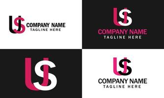 Initial Letter US Linked Design Logo vector
