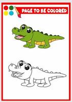 coloring book for kids. alligator vector