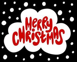 Merry christmas hand written lettering vector