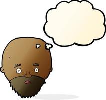 cartoon shocked man with beard with thought bubble vector