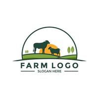 farm logo vector, livestock logo icon design template