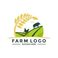 farm logo vector, livestock logo icon design template